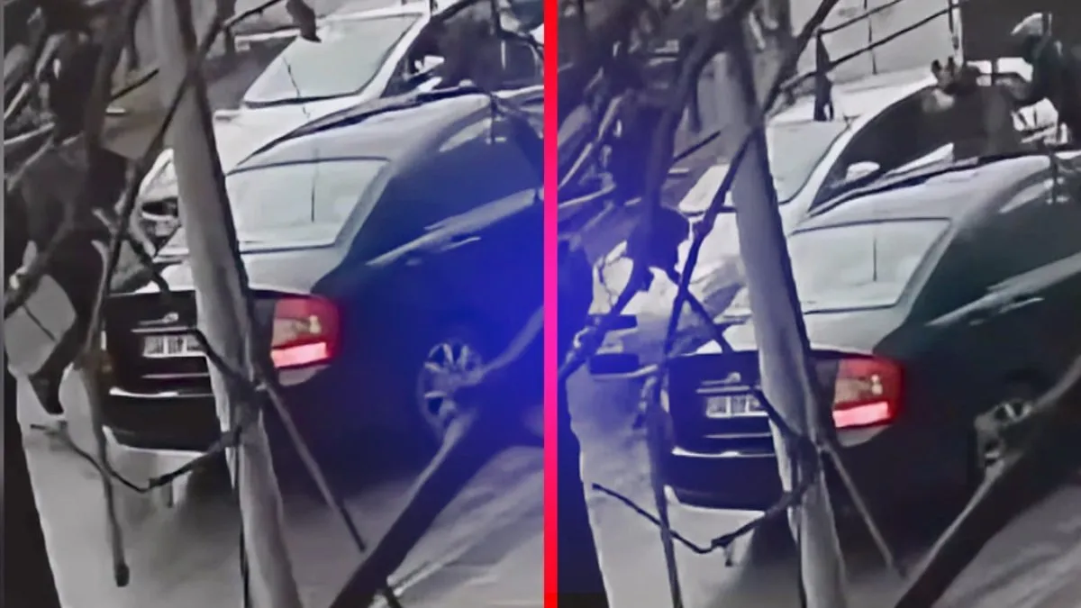 Pendik’te feci kaza kamerada! Otomobil sürücüsü motokuryeyi altına aldı! Metrelerce sürükledi