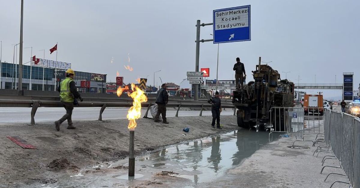 14 gündür yanan metan gazının 500 metre ilerisinde gaz açığa çıktı; gaz kontrollü şekilde alevlendirildi