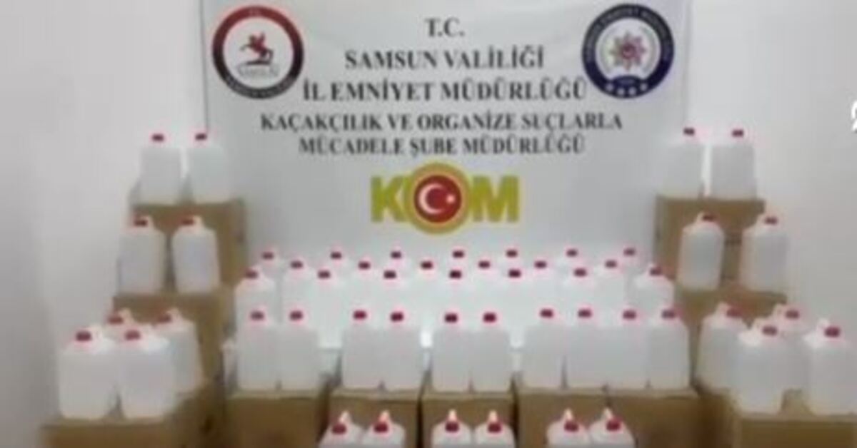 Samsun’da 2 ton etil alkol ele geçirildi: 1 gözaltı